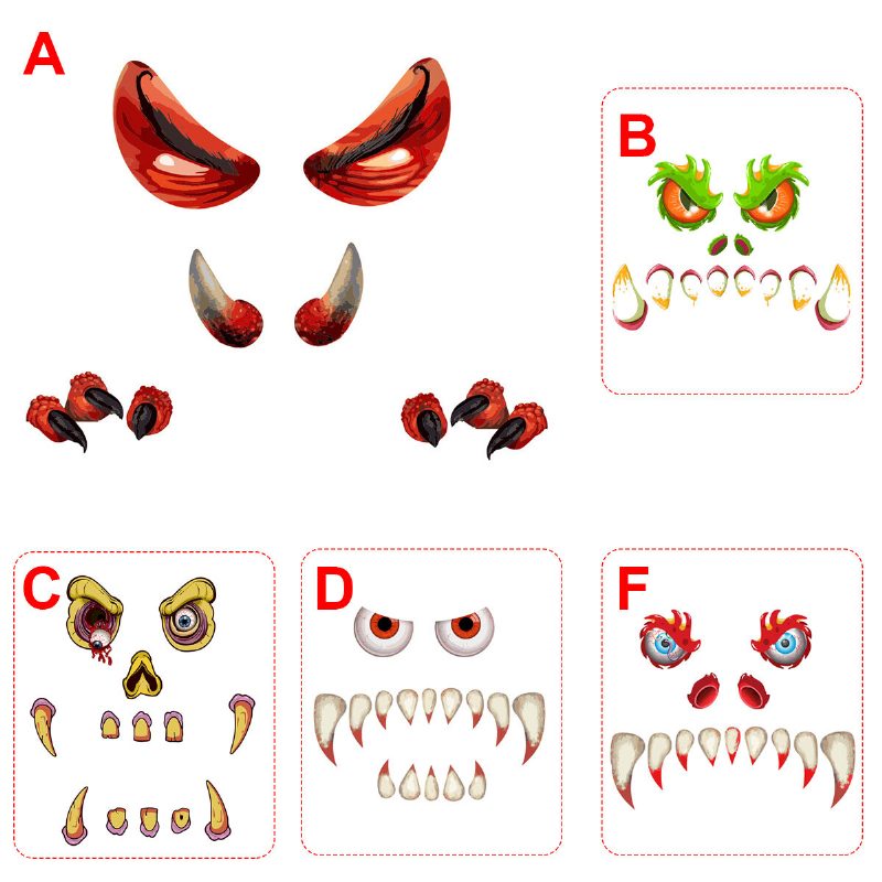 Halloween Ghost Eyes Tooth Window Falimatricák Matricák Party Scary Decor