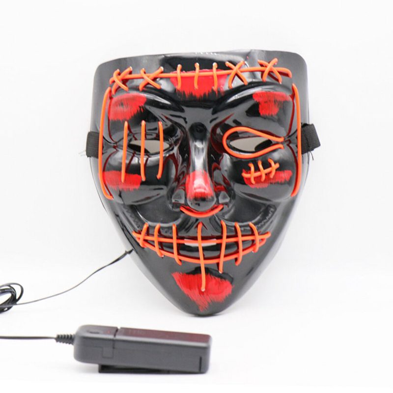 Halloween Led Többszínű Világító Maszk Világít A Purge Movie Costume Party Mask