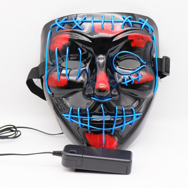 Halloween Led Többszínű Világító Maszk Világít A Purge Movie Costume Party Mask