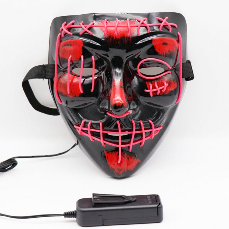 Halloween Led Többszínű Világító Maszk Világít A Purge Movie Costume Party Mask