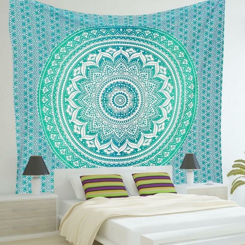 Honana Wx-99 Új 150x210 cm-es Bohém Stílusú Poliészterszálas Strandtörölközőszőnyeg Gobelin Mandala Téglalap Ágynemű