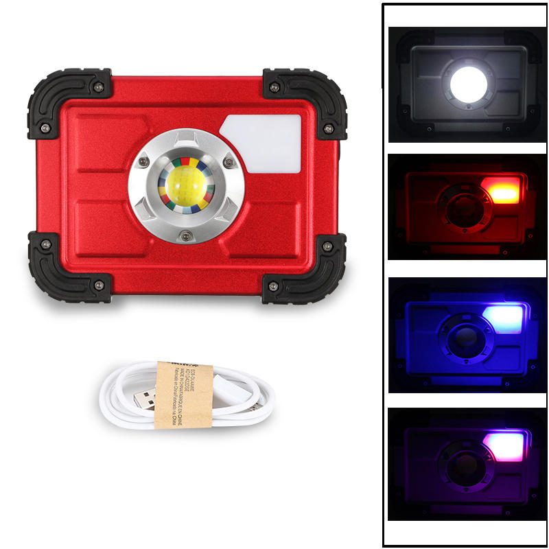 30 W-os Cob 4 Üzemmódú Led Hordozható Usb Újratölthető Flood Light Spot Túra Kemping Kültéri Munkalámpa