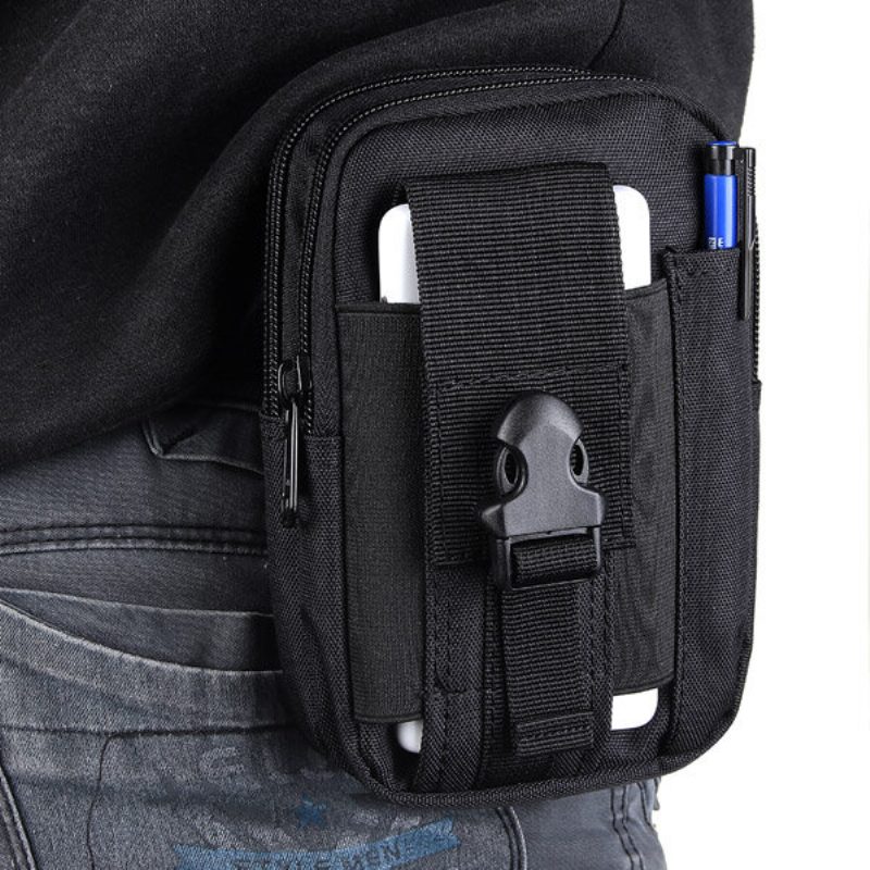 5.5 Hüvelykes Kültéri Edc Tactical Molle Deréktáskák Csomag Férfi Mobiltelefon Tok Pénztárca Tasaktartó Iphone 8-hoz Sport Kemping Túrázás