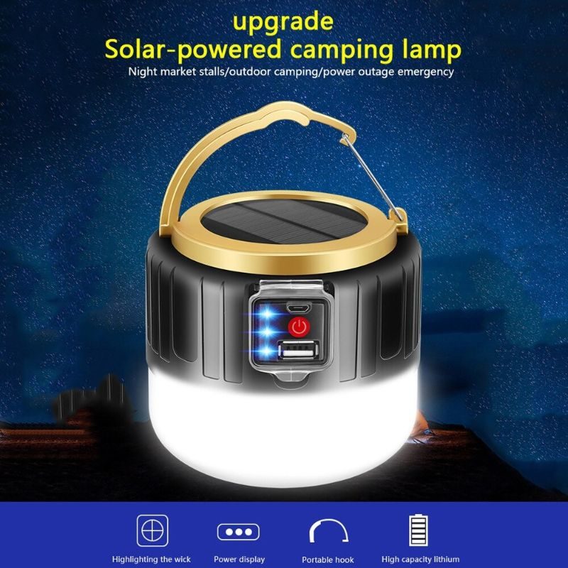 Camping Light Solar Kültéri Usb Töltő 3 Módú Sátorlámpa Hordozható Lámpás