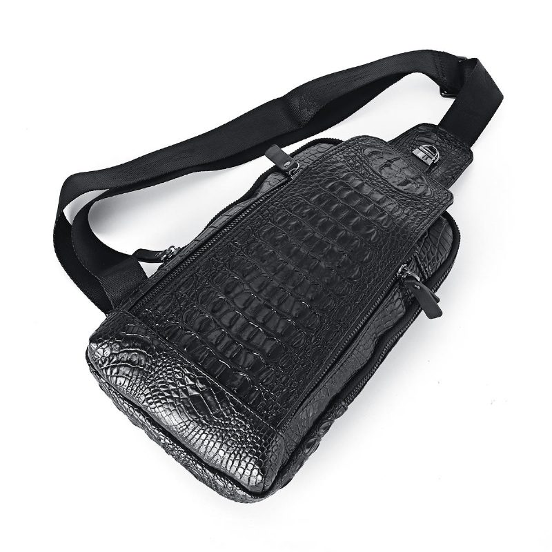 Férfi Új Bőr Krokodilmintás Melltáska Sling Hátizsák Crossbody Táskák