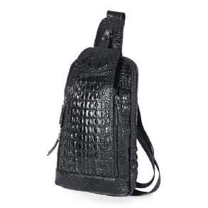 Férfi Új Bőr Krokodilmintás Melltáska Sling Hátizsák Crossbody Táskák