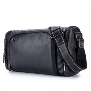 Férfi Valódi Bőr Vintage Válltáska Csomag Crossbody Messenger Gym Pouch Sport Travel