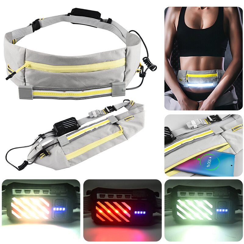 Futóövtáska Led Fénnyel Vízálló Sporttáska Unisex Fanny Pack Övtáska Deréktáskák Kocogáshoz Futáshoz