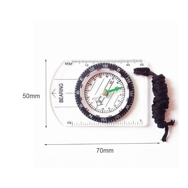 Mini Compass Map Scale Vonalzó Többfunkciós Kültéri Berendezés