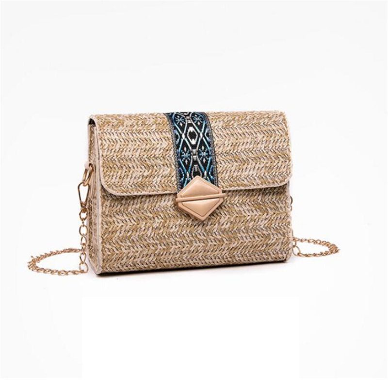 Női Nyári Strand Szalmatáska Bohemian Crossbody Messenger Válltáska