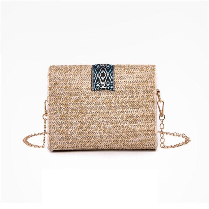 Női Nyári Strand Szalmatáska Bohemian Crossbody Messenger Válltáska