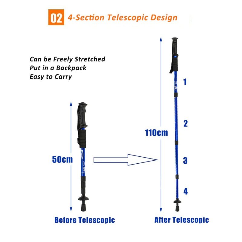 Trekking Pole Walking Állítható Teleszkópos Bot