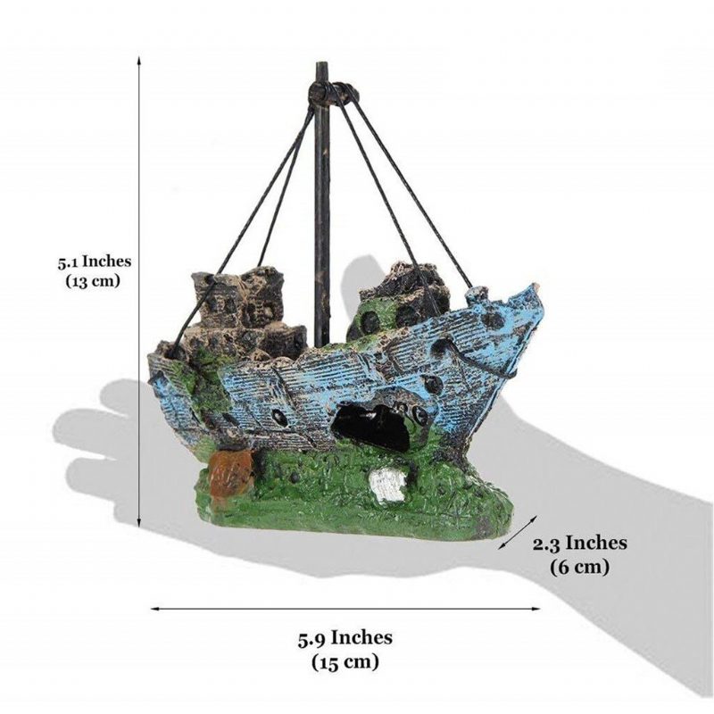 Akvárium Dekoráció Kalózhajó Roncs