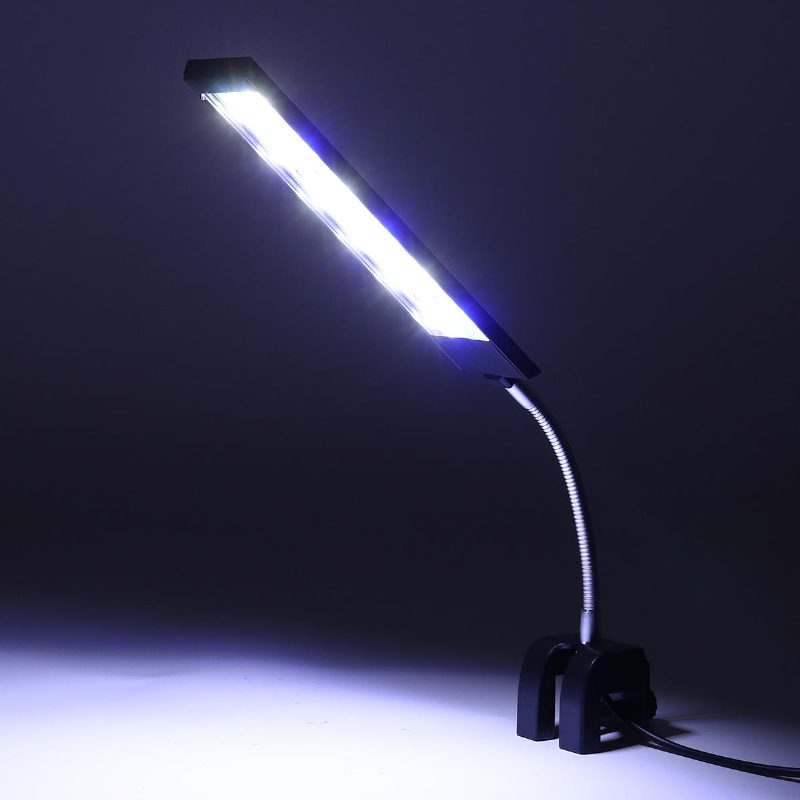 100-240v 7w Clip-on Led Akváriumi Lámpa Akvárium Dekorációs Világító Fehér És Kék Led-ekkel Érintővezérlés 2 Mód