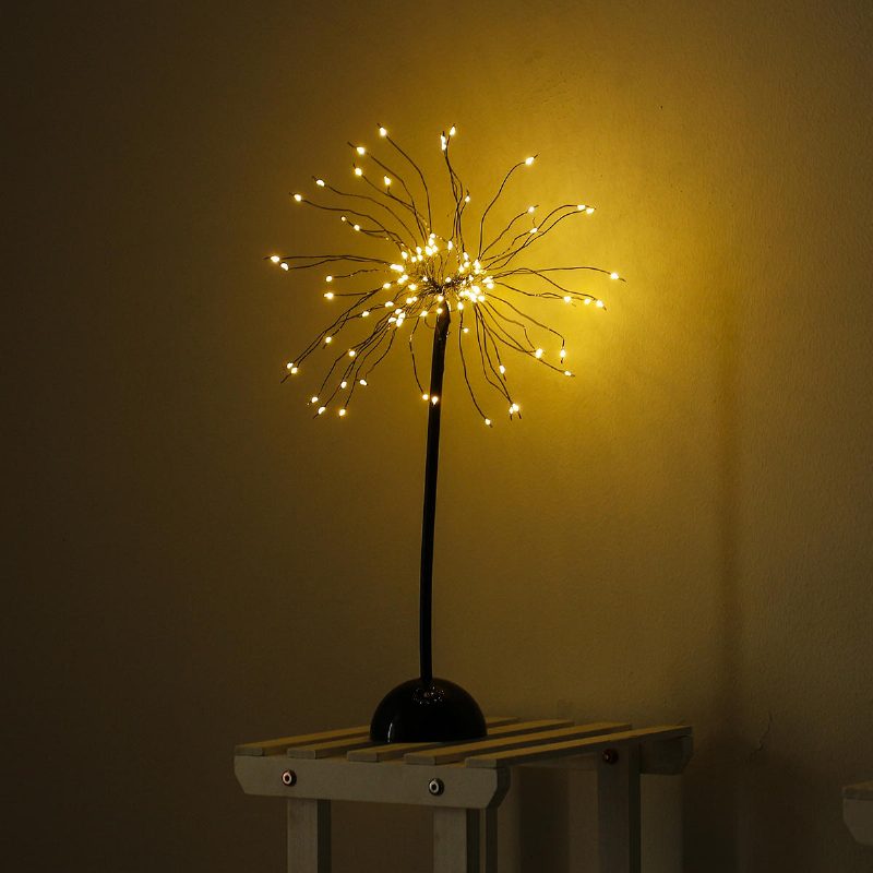 100 Led Dandelions Lámpa Usb Tűzijáték Éjszakai Fény Kerti Esküvői Buli Karácsony