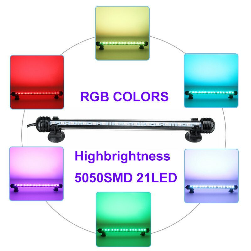 18-48cm 5050smd 27led Akváriumi Akvárium Rgb Könnyű Merülő Bárszalag Lámpa