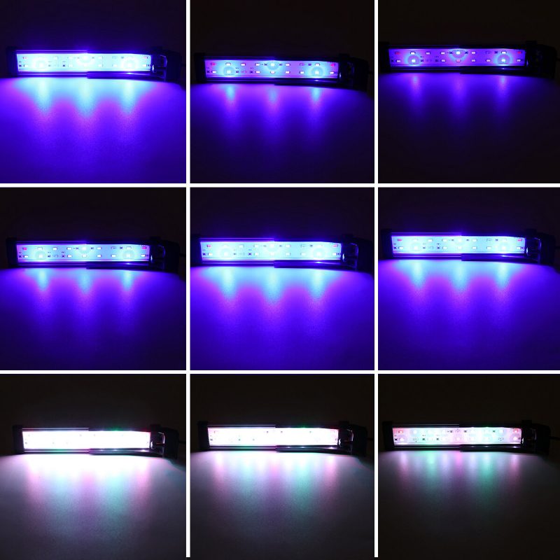 22 cm-es 18 Led-es Rgb Akváriumi Akvárium Lámpa Nagy Fényerejű Dupla Vízelvezető Vízlámpa