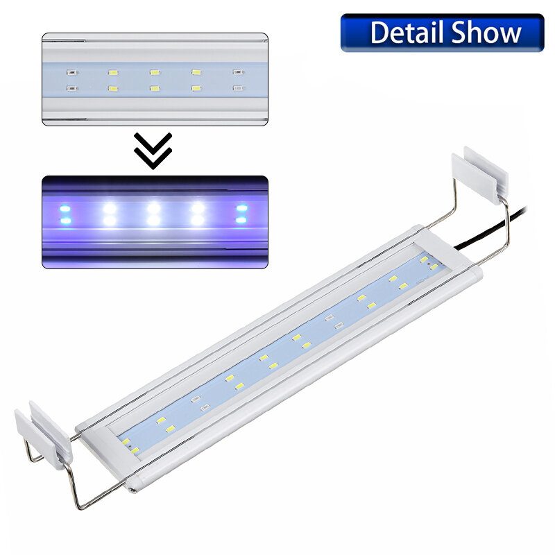 3/5/7/9w Akvárium Lámpa 220v Led Energiatakarékos Kék+fehér Fénysoros Kapcsoló