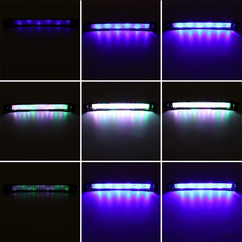 32 cm-es 24 Led-es Rgb Akváriumi Akvárium Lámpa 2 Üzemmódú Dupla Vízelvezető Fű