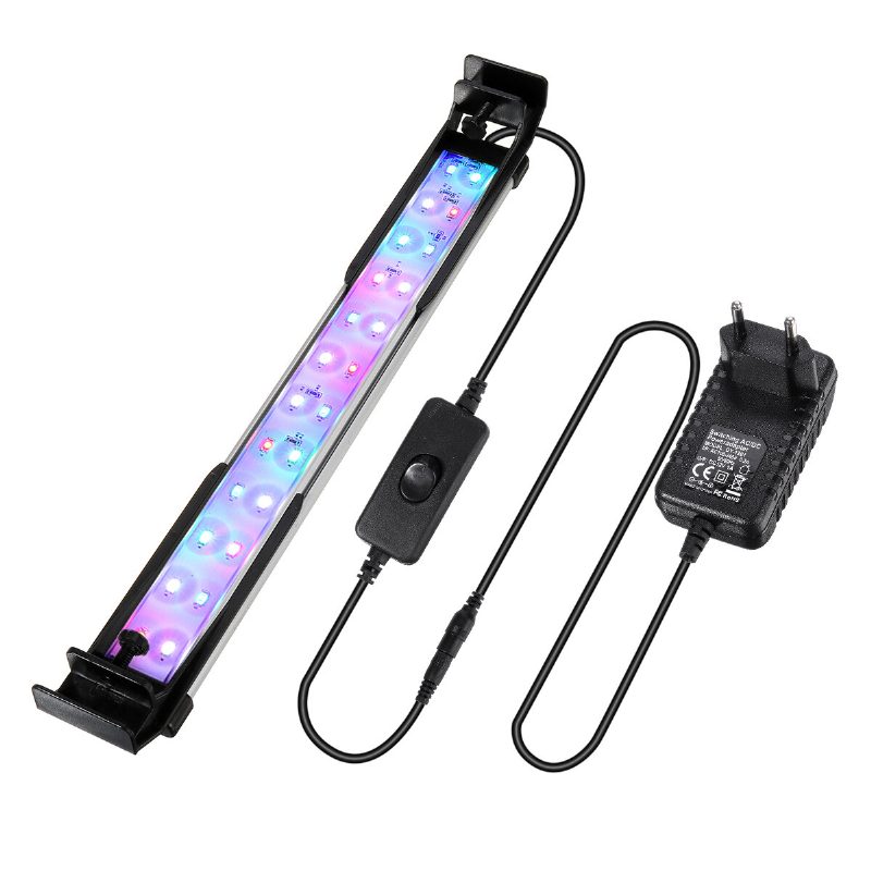 32 cm-es 24 Led-es Rgb Akváriumi Akvárium Lámpa 2 Üzemmódú Dupla Vízelvezető Fű