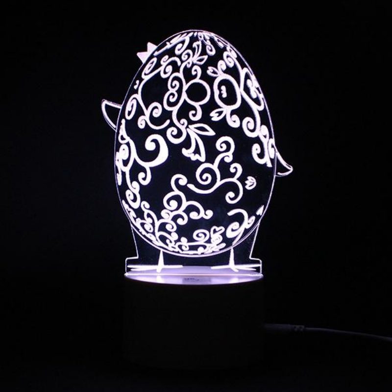 3d Illusion Easter Egg Rabbit Led Éjszakai Lámpa Usb Színes Asztali Ünnepi Dekoráció Dc5v