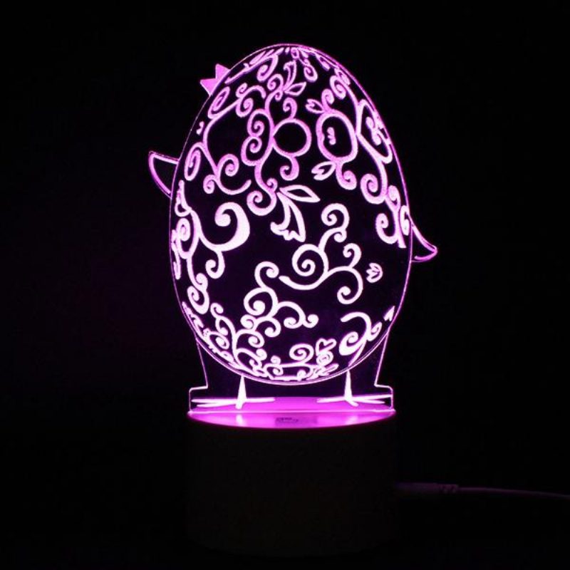 3d Illusion Easter Egg Rabbit Led Éjszakai Lámpa Usb Színes Asztali Ünnepi Dekoráció Dc5v