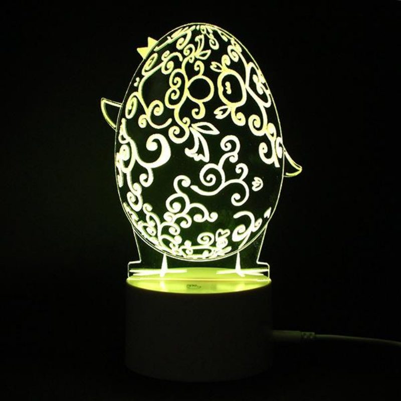 3d Illusion Easter Egg Rabbit Led Éjszakai Lámpa Usb Színes Asztali Ünnepi Dekoráció Dc5v