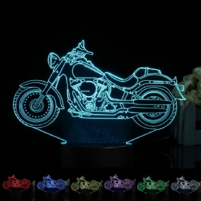 3d Illusion Motorkerékpár Led-es Asztali Lámpa 7 Színváltó Érintőkapcsoló Éjszakai