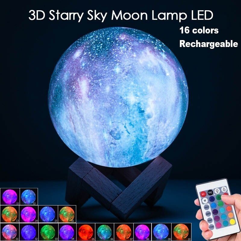 3d Magical Lunar Moon Lámpa Usb Led Éjszakai Fény Érintésérzékelő Galaxy Sky Moonlight