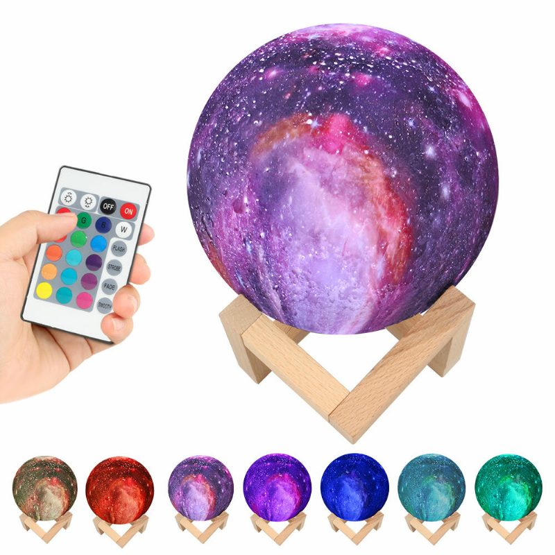 3d Nyomtatás Hold Lámpa Space Led Éjszakai Fény Távirányító / Touch/ Pat Contorl Usb Töltő Valentin-napi Ajándék