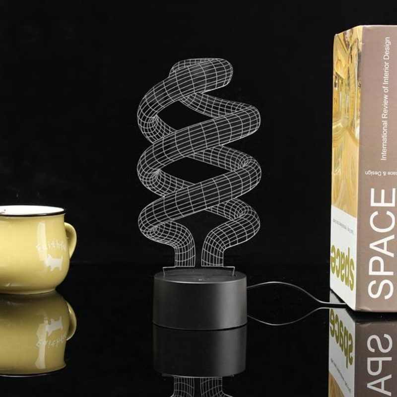 3d Tornado Illusion Led Asztali Lámpa Usb 7 Színváltó Éjszakai