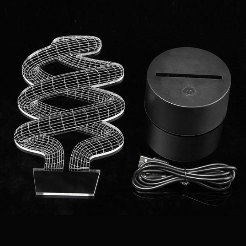 3d Tornado Illusion Led Asztali Lámpa Usb 7 Színváltó Éjszakai