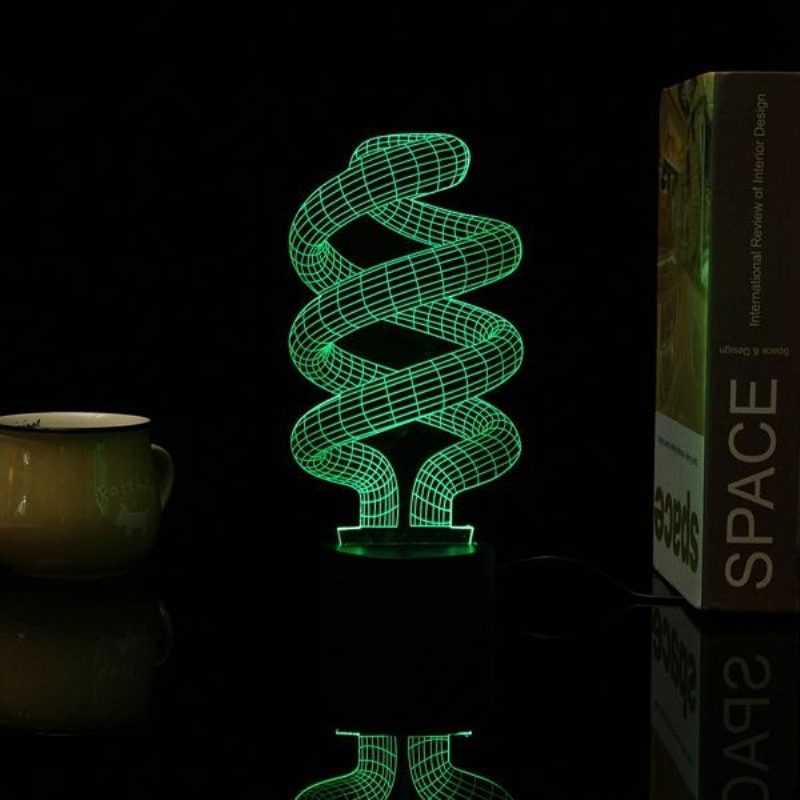 3d Tornado Illusion Led Asztali Lámpa Usb 7 Színváltó Éjszakai