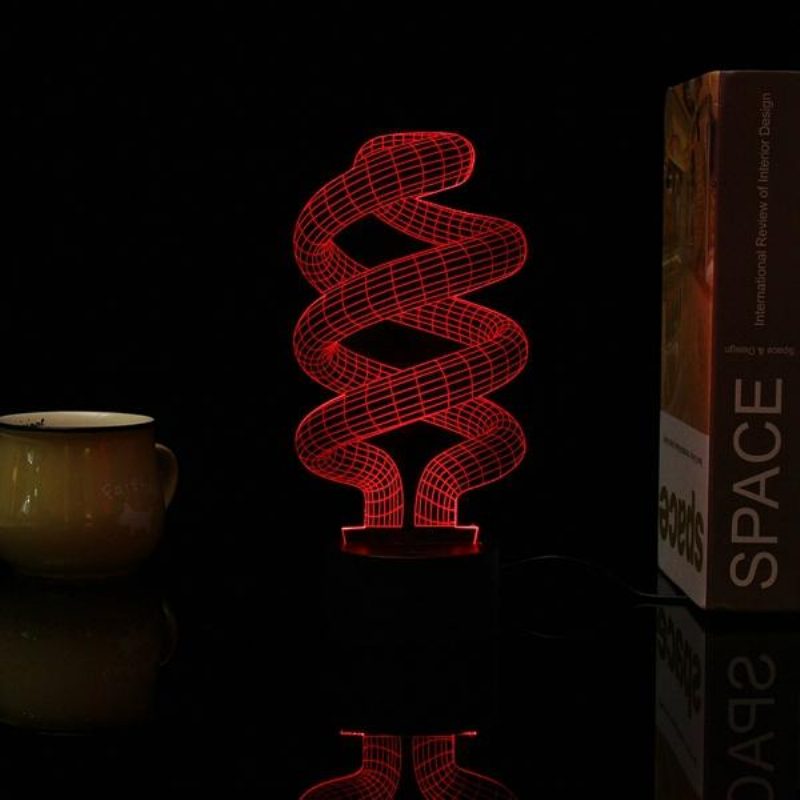 3d Tornado Illusion Led Asztali Lámpa Usb 7 Színváltó Éjszakai