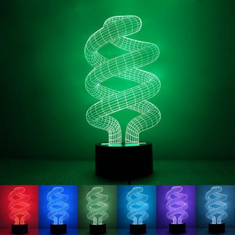 3d Tornado Illusion Led Asztali Lámpa Usb 7 Színváltó Éjszakai