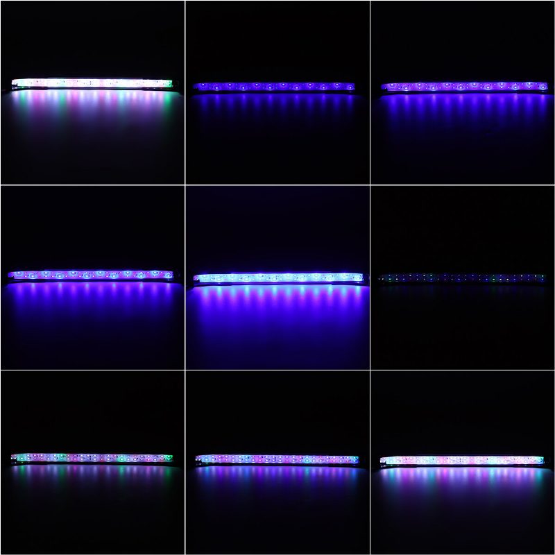 52 cm-es Szupervékony Rgb Led-es Akváriumi Világítás Vízinövény-világító Akvárium Lámpa Vízálló Kapocs A Lámpán Akváriumhoz