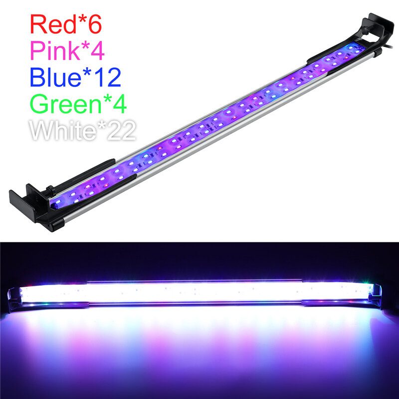 52cm-es 48led-es Akváriumi Akvárium Lámpa Nagy Fényerejű Dupla Vízelvezető Fű