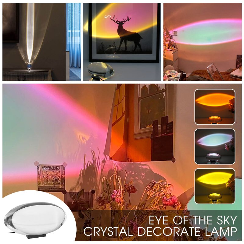 Crystal Sunset Vetítőlámpa Dekoráció Padló Hálószoba Éjszakai Fény Atmoszféra