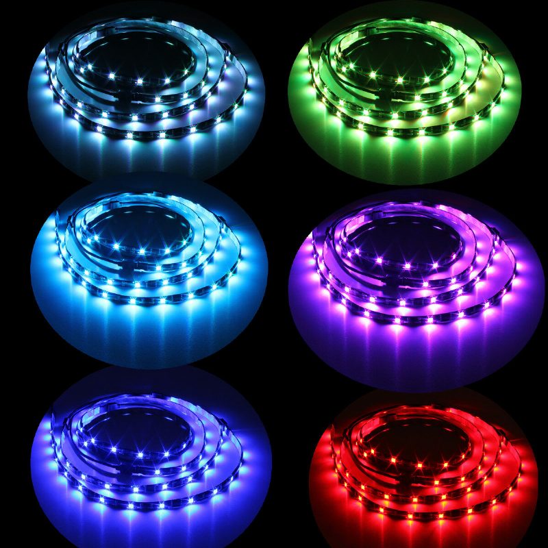 Dc12v 4db 50cm Vízálló Led Szalaglámpa Rgb Kültéri Lámpa + 24 Gombos Távirányító + Tápadapter