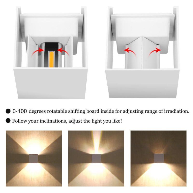 Dx-ct1 Ac 220v Vízálló 7w Alumínium Kocka Cob Led Fali Lámpa Modern Otthoni Világítás