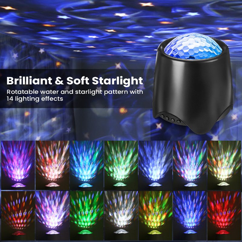 Elfeland Usb Rgb Led Galaxy Projektor Fény Starry Sky Ocean Music Éjszakai Lámpa Távirányítóval