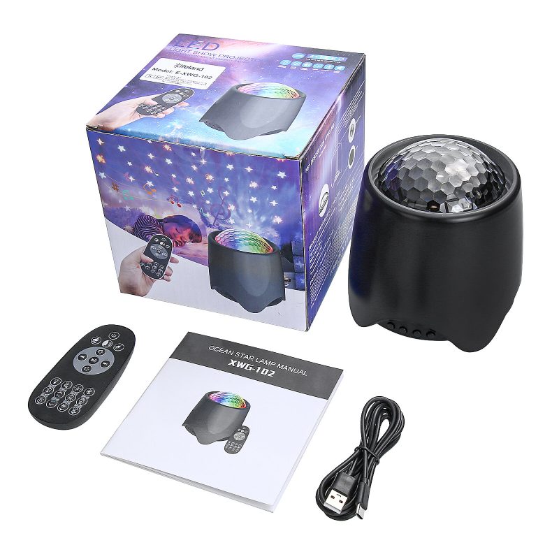 Elfeland Usb Rgb Led Galaxy Projektor Fény Starry Sky Ocean Music Éjszakai Lámpa Távirányítóval