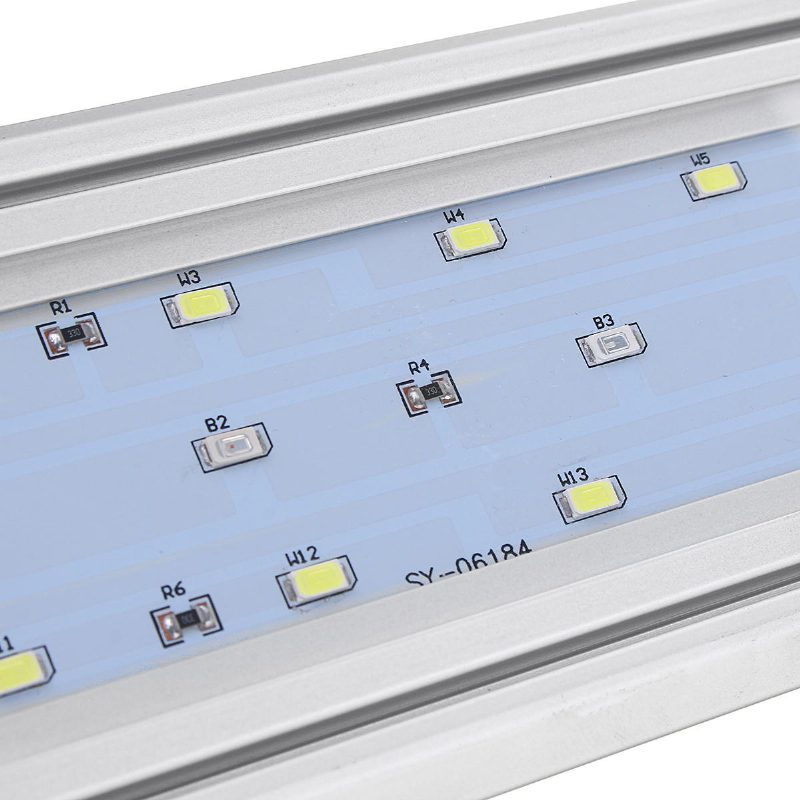 Fényszabályozható És Időzített Led-es Halak Akvárium Lámpa Burkolata Világítás Kihúzható Konzolokkal 30 cm-es Tartályos Növények Növekedéséhez 3 Fénymód Fehér + Kék + Piros Led 5730smd