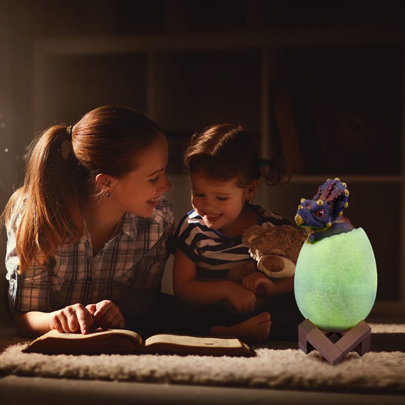 Kl-02 Dekoratív 3d Triceratops Egg Smart Night Light 16 Színű Távirányítós Érintőkapcsoló Led-es Éjszakai Lámpa Karácsonyi Ajándéknak