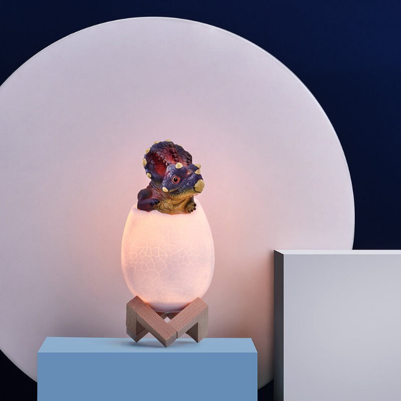 Kl-02 Dekoratív 3d Triceratops Egg Smart Night Light 16 Színű Távirányítós Érintőkapcsoló Led-es Éjszakai Lámpa Karácsonyi Ajándéknak