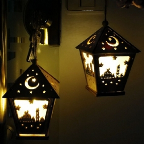 Led Barkácsház Falámpa Fesztivál Dekoratív Éjszakai Fény Eid Mubarak Ramadan