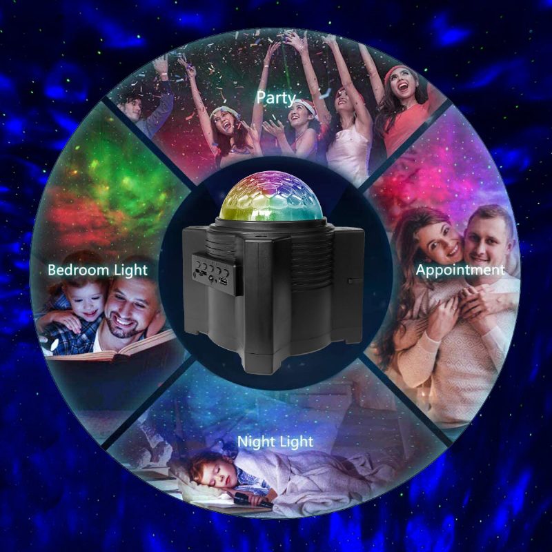 Led Galaxy Projector Nebula Night Light Hangulatlámpa Távirányítóval Bluetooth Hangszóróval Gyerekeknek És Felnőtteknek Hálószoba/buli/otthoni Hangulat Díszítése