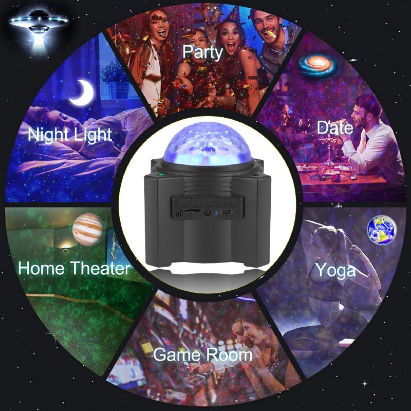 Led Galaxy Projector Nebula Night Light Hangulatlámpa Távirányítóval Bluetooth Hangszóróval Gyerekeknek És Felnőtteknek Hálószoba/buli/otthoni Hangulat Díszítése