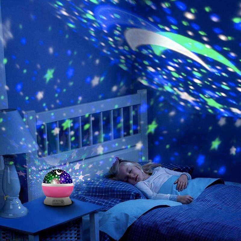 Led Starry Projektor Lámpa Baba Éjszakai Usb Romantikus Forgó Hold Cosmos Sky Star Vetítőlámpa Gyerekeknek Hálószoba Nappali