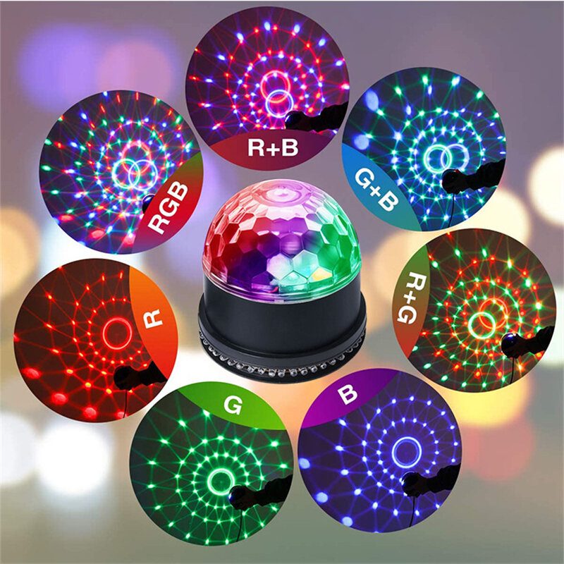 Solmore Dome Crystal Magic Ball Bluetooth Távirányítós Színpadi Lámpa